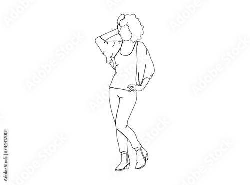 woman, Girl Dresses, Clothing Single Line Drawing Ai, EPS, SVG, PNG, JPG zip file