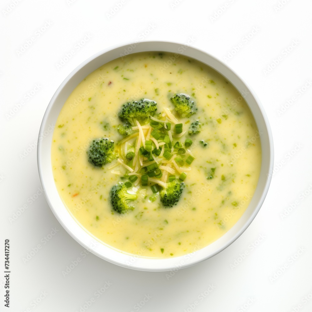 Broccoli soup closeup isolated on white background Broccoli soup closeup isolated on white background