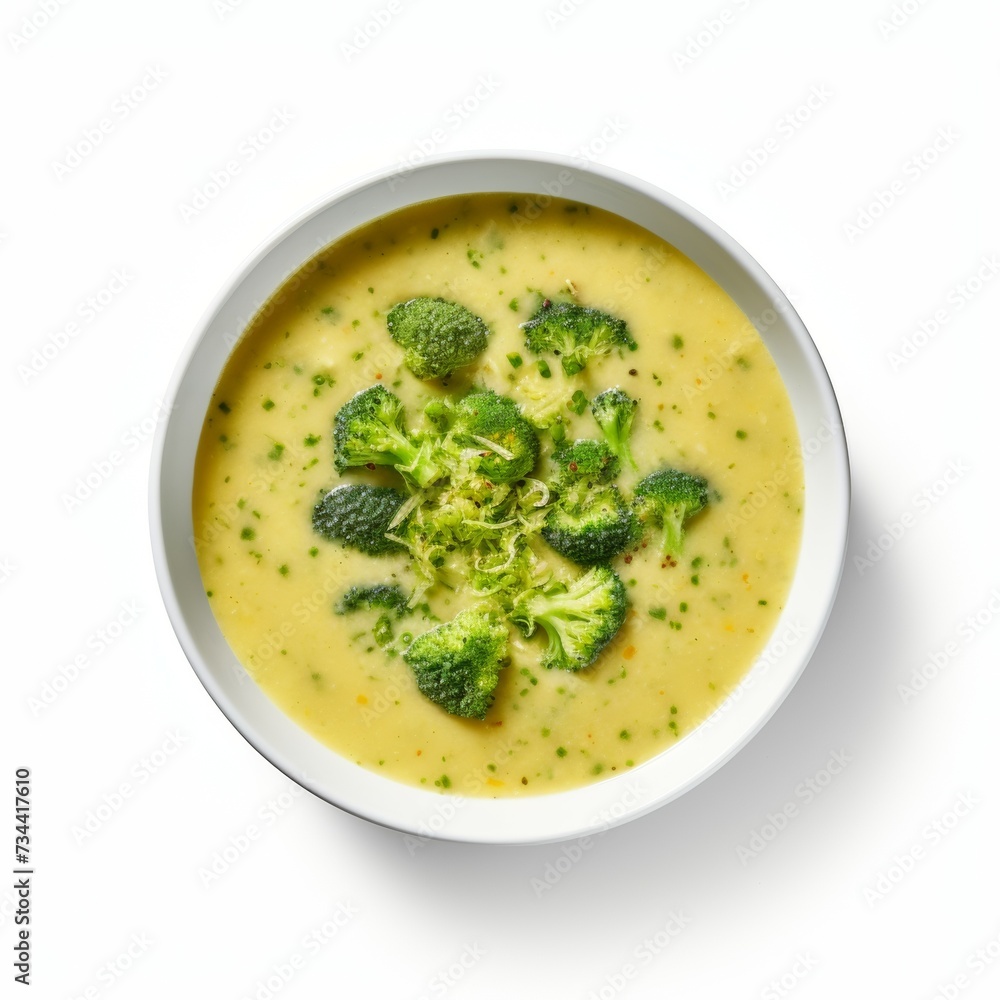 Broccoli soup closeup isolated on white background Broccoli soup closeup isolated on white background