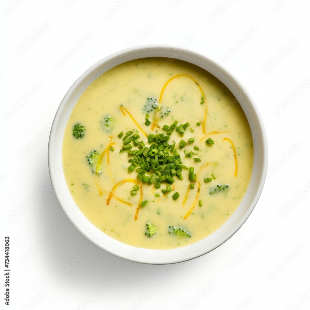 Broccoli soup closeup isolated on white background Broccoli soup closeup isolated on white background
