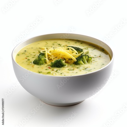 Broccoli soup closeup isolated on white background