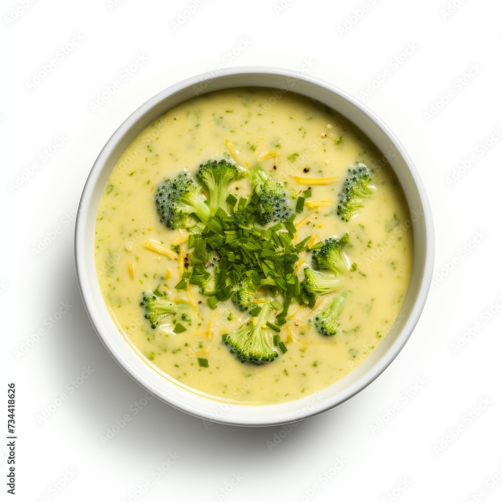 Broccoli soup closeup isolated on white background Broccoli soup closeup isolated on white background