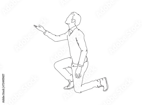 Man, Boy Dresses, Clothing Single Line Drawing Ai, EPS, SVG, PNG, JPG zip file