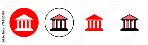 Bank icon set illustration. Bank sign and symbol, museum, university