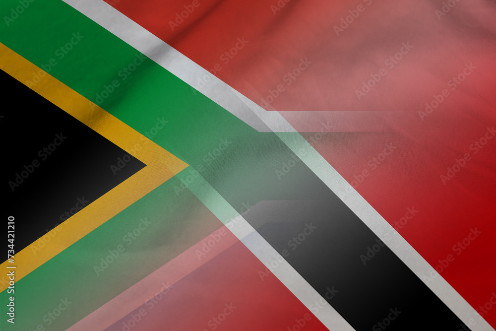 Obraz premium South Africa and Trinidad and Tobago official flag international contract TTO ZAF