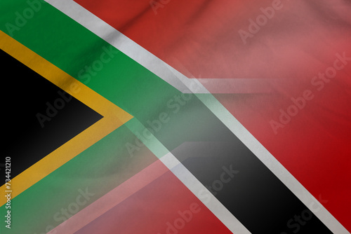 South Africa and Trinidad and Tobago official flag international contract TTO ZAF