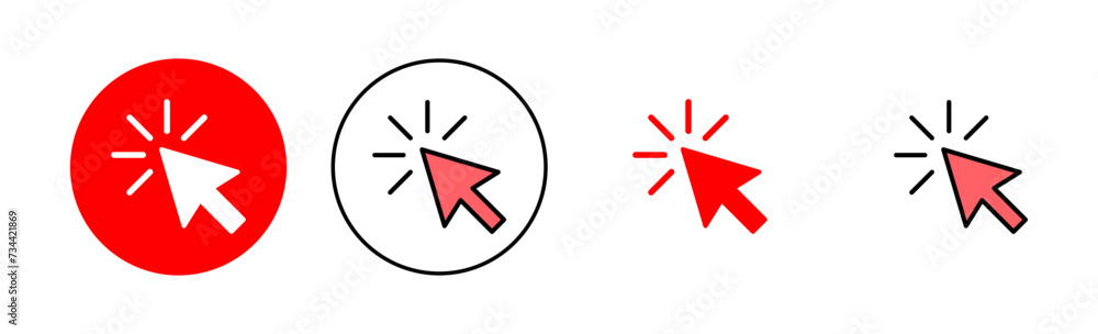 Click icon set illustration. pointer arrow sign and symbol. cursor icon Click icon set illustration. pointer arrow sign and symbol. cursor icon