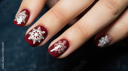 red holiday manicure