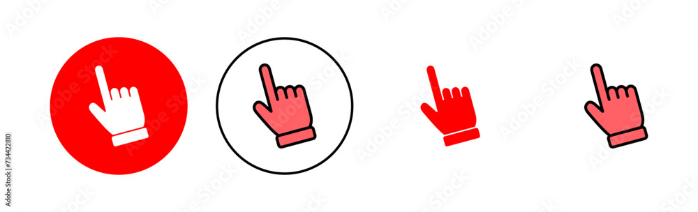 Hand cursor icon set illustration. cursor sign and symbol. hand cursor icon clik Hand cursor icon set illustration. cursor sign and symbol. hand cursor icon clik