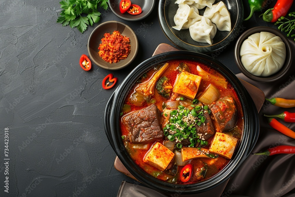 Winter Comfort Korean Dishes Flat Lay

