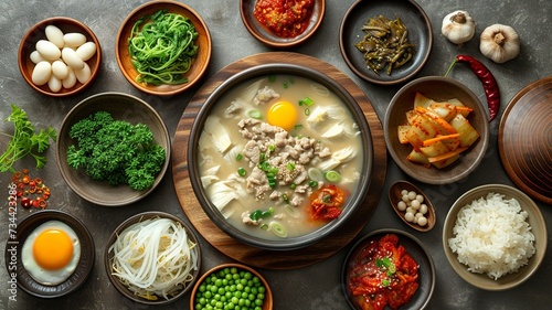 Mountain Morning Korean Cuisine Flat Lay