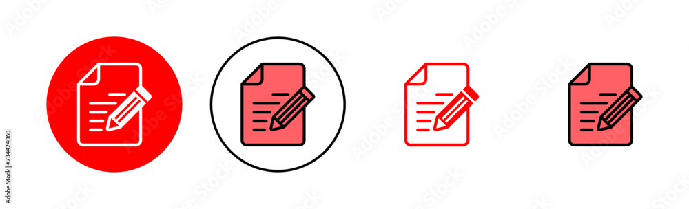 Note icon set illustration. notepad sign and symbol Note icon set illustration. notepad sign and symbol