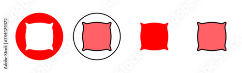 Pillow icon set illustration. Pillow sign and symbol. Comfortable fluffy pillow
