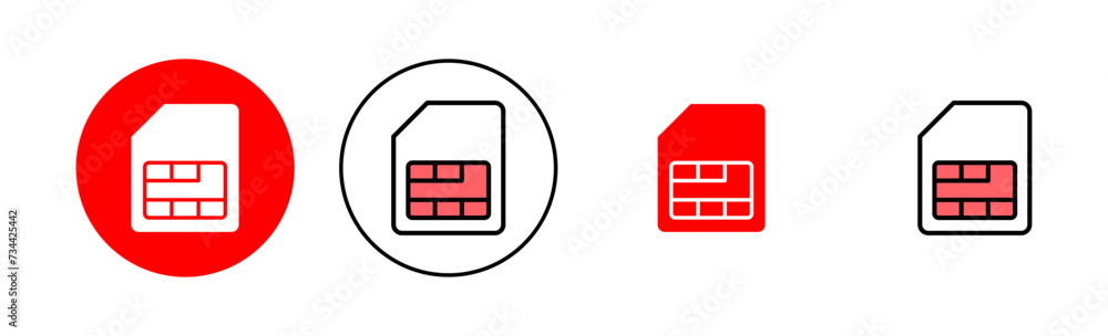 Sim card icon set illustration. dual sim card sign and symbol Sim card icon set illustration. dual sim card sign and symbol