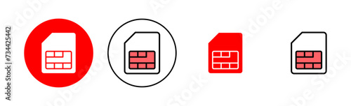 Sim card icon set illustration. dual sim card sign and symbol