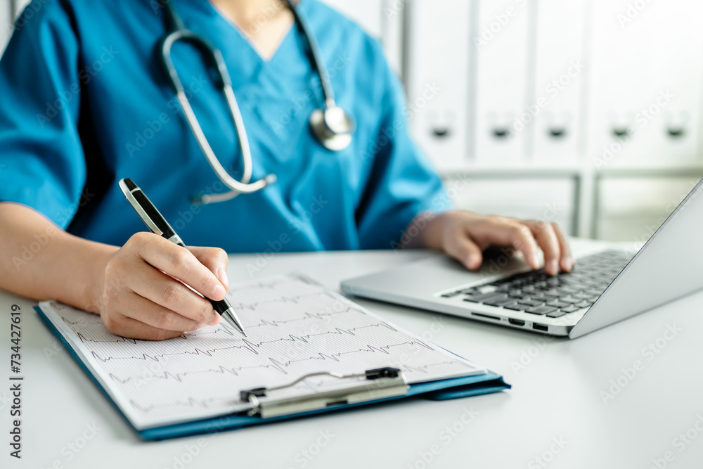 Medicine doctors use digital tablets to work medical diagnoses online, Digital healthcare and network connection, medical technology and futuristic concepts. Medicine doctors use digital tablets to work medical diagnoses online, Digital healthcare and network connection, medical technology and futuristic concepts.