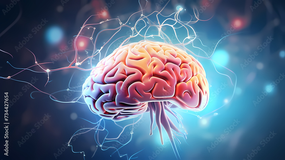 Obraz premium Creative brain, brain 3D rendering