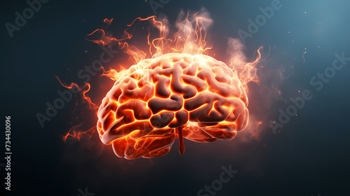 Brain background  bright human brain on isolated background
