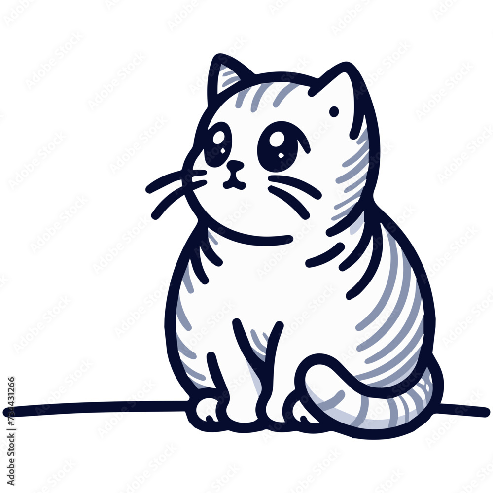 Illustration of domestic cat Watching. Illustration of domestic cat Watching.