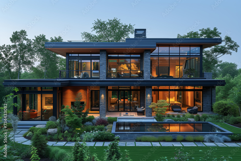 Picture of A residence incorporating passive solar design principles, maximizing ...