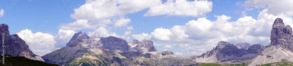 Panorama of jagged mountains