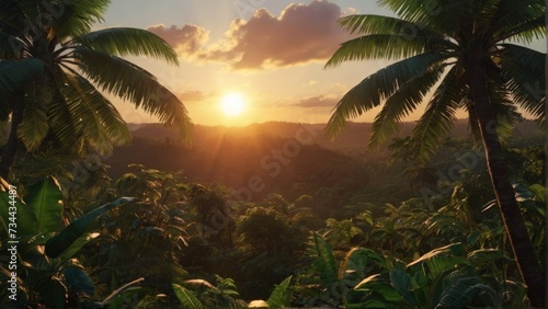 palm trees at sunset