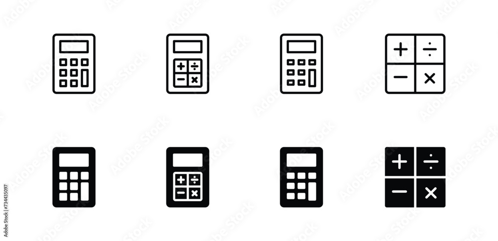 calculator icon set vector. set of calculator icon calculator icon set vector. set of calculator icon