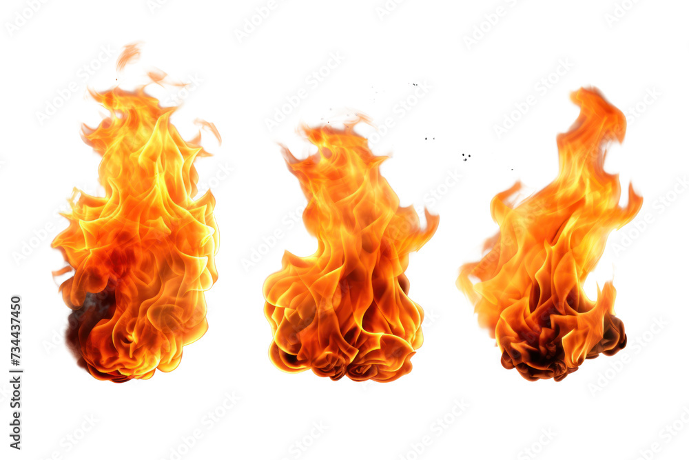 set Fire flames isolated on transparent and white background.PNG image ...