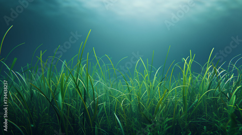 An animated celebration for World Seagrass Day, featuring an inviting atmosphere with ample space for customization and personalization. © akromin