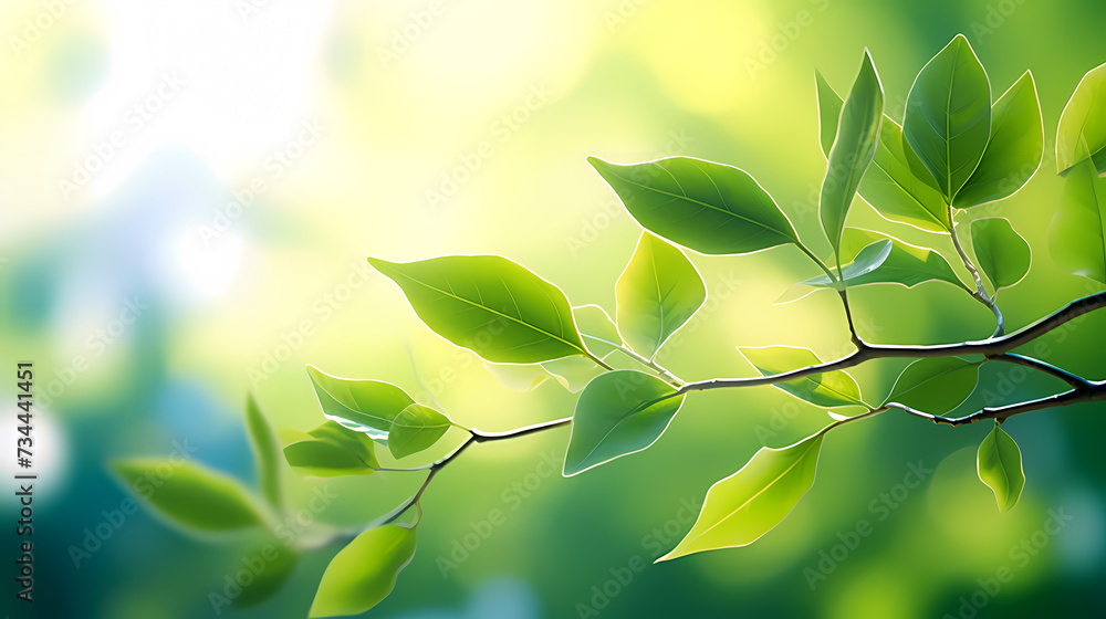 Obraz premium Spring season, vibrant green background