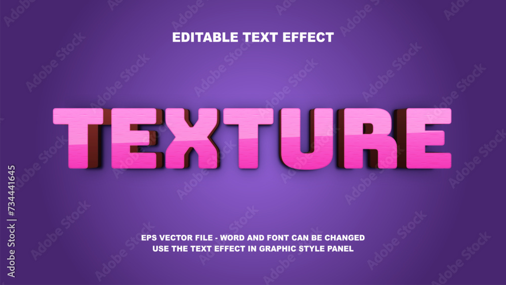 Editable Text Effect Texture 3D Vector Template