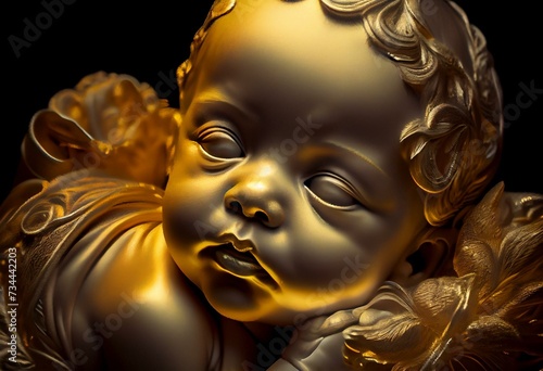 Golden Baby 2  Linda Braucht  b.20th C. American   Computer graphics. Generative AI