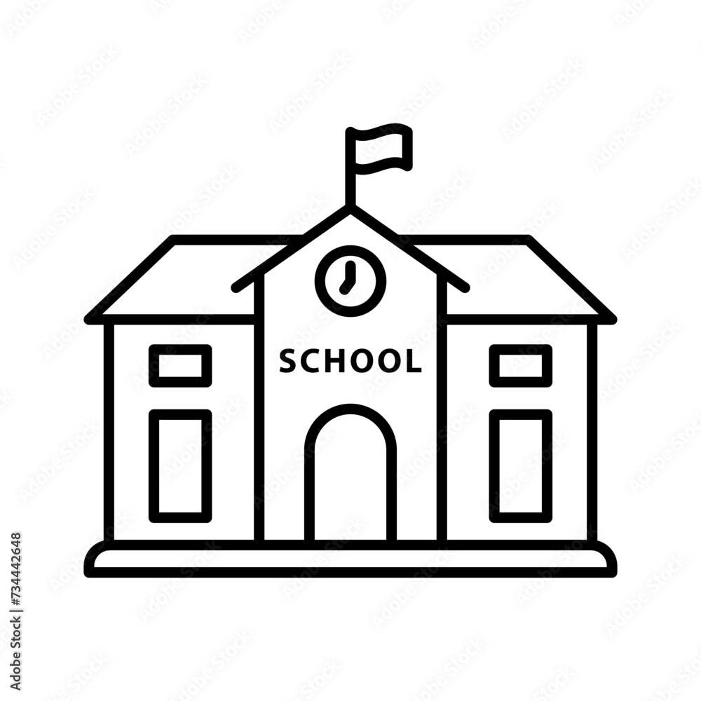 School Building icon vector design templates simple and modern School Building icon vector design templates simple and modern