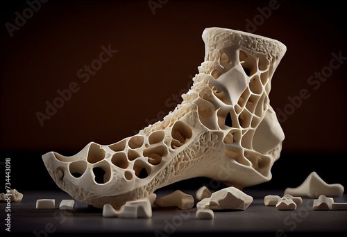 Intermediate cuneiform bone of the foot, 3D illustration. Generative AI