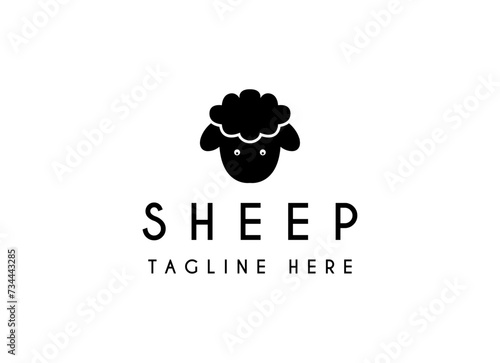 Sheep wool factory emblem template. Sheep head. Design element for logo, label,sign. Vector image
