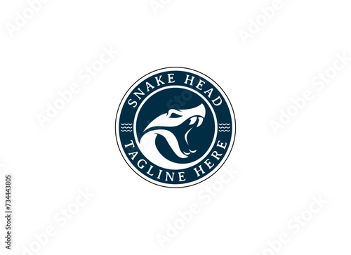 Head snake logo design template