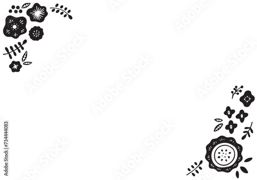 北欧風の花のフレーム