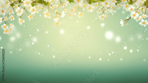 Spring season, vibrant green background © jiejie