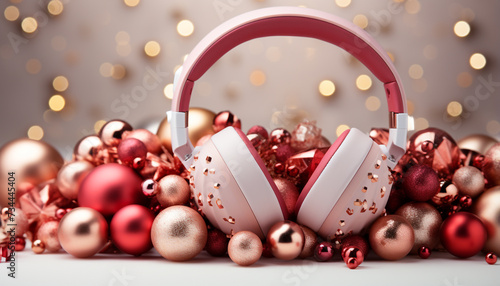 Winter celebration  gift box, glowing ornament, snowflake pattern, festive background generated by AI