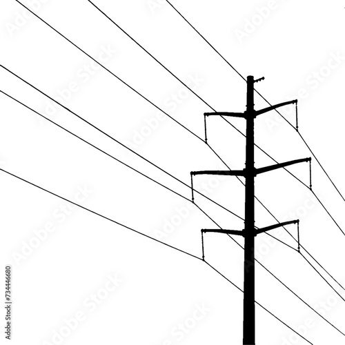 power lines on a white background