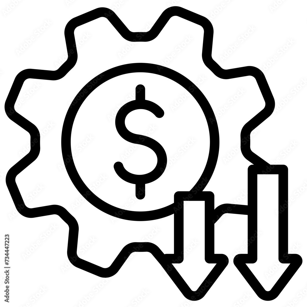 Expense Optimization black outline icon, related to financial and business theme, use for UI or UX kit, web and app development Expense Optimization black outline icon, related to financial and business theme, use for UI or UX kit, web and app development