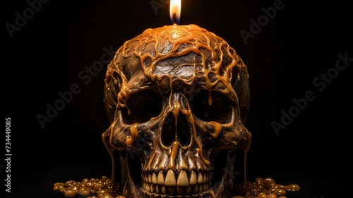 gothic candle skull photo