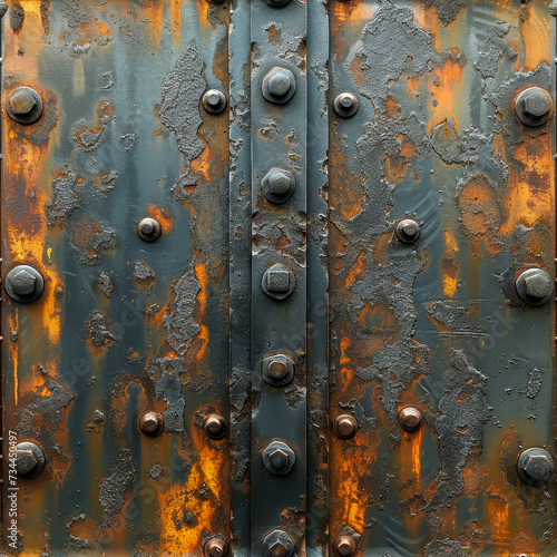 Metal with patina and rust, seamless tile, ai generated