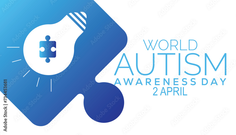 World Autism Awareness Day observed every year in April. Holiday, poster, card and background vector illustration design.