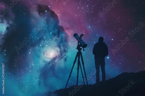 Stargazing Silhouette Exploring Celestial Wonders