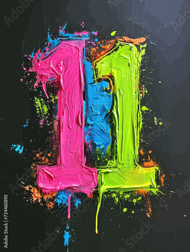 number print on color paper hand drawn marker