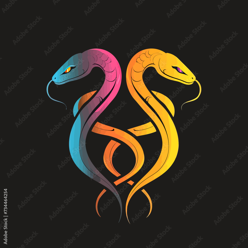 Obraz premium Dual Snakes Twin Logo