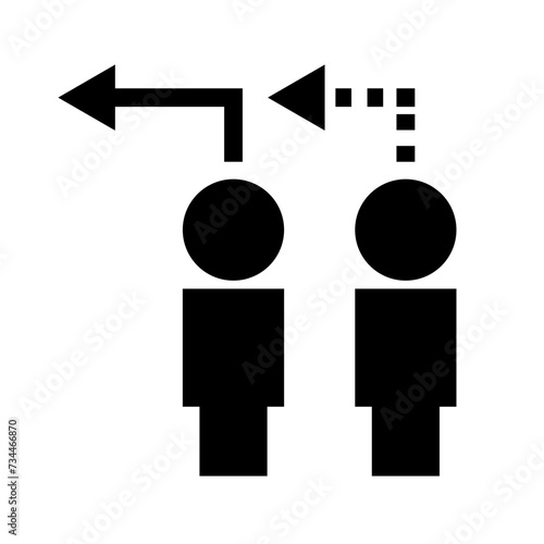 Person depend on others person. Vector.
