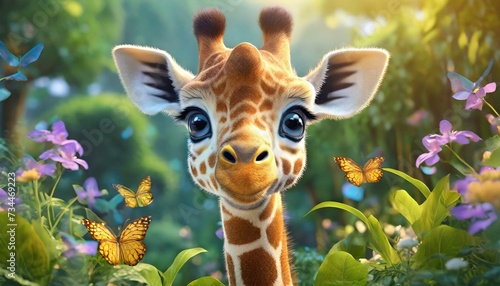 adorable big eyes a baby giraffe