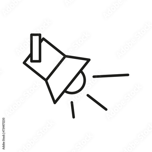 A line icon of a spotlight on a white background